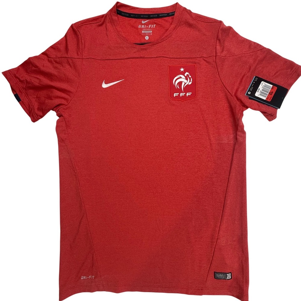 Nike France FFF Dri-FIT Soccer Training Shirt Mens Large Red 578733-659 NWT